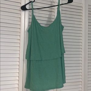 CAbi green layered tank top
